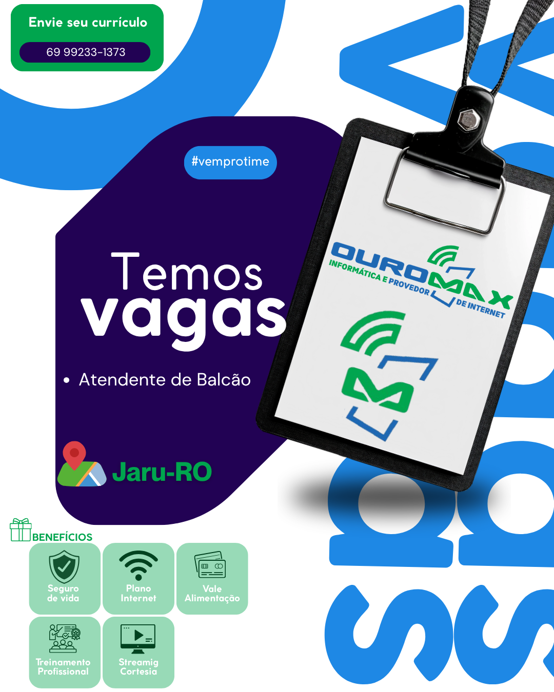 Cartaz Oficial da Vaga Atendente